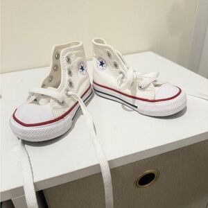 Converse Kids White High-Top Canvas Sneakers